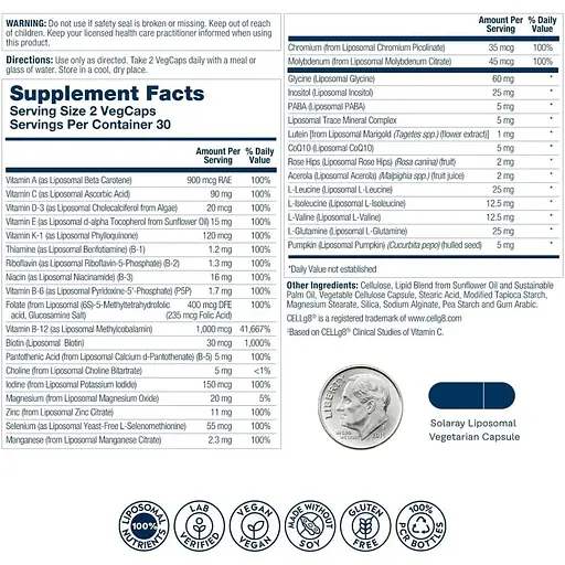 Мультивітаміни чоловічі Solaray Men's Liposomal Multivitamin ліпосомальні 60 капсул - фото 2