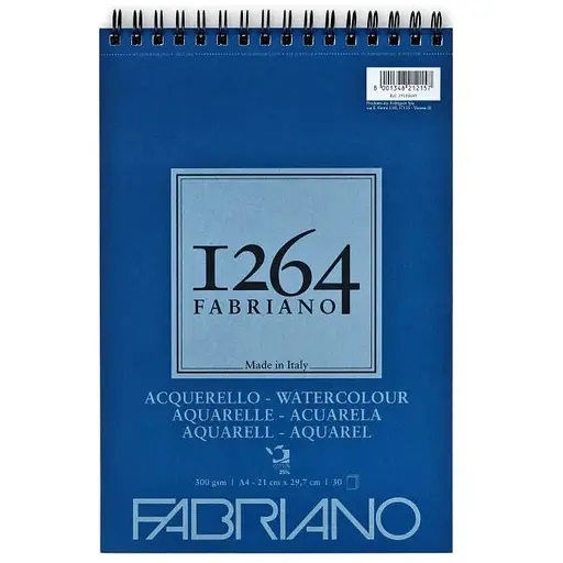 Альбом на спирали для акварели 1264 300г/м2 30л СР 25% хлопка Fabriano
