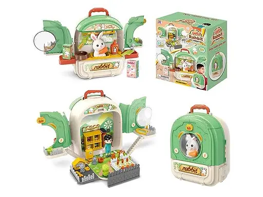 Ігровий набір, 5 фігурок тварин, фігурки городу, аксесуари для кролика, регульовані лямки