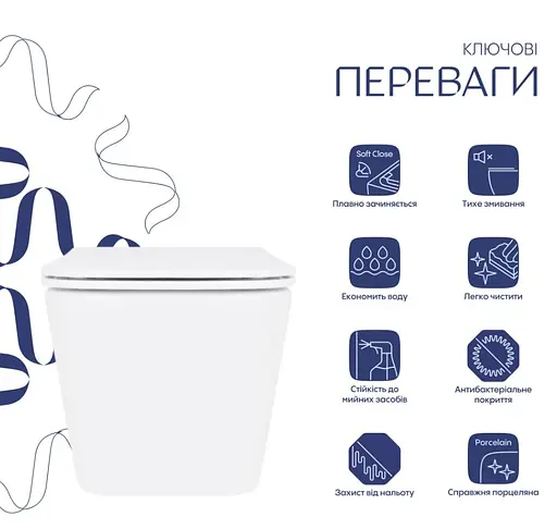 Унитаз подвесной Qtap Crow Ultra Quiet White, с сиденьем Slim Duroplast/Soft-close/Quick Release QT05335172W - фото 2