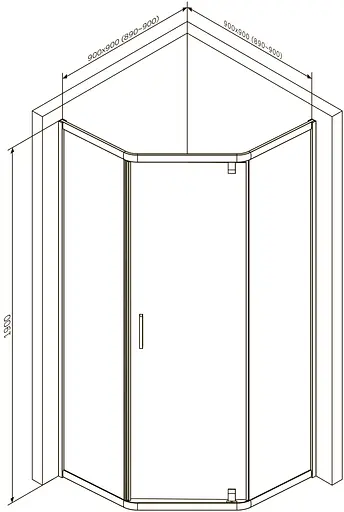 Душевая кабина Am. Pm Gem 5-corner Pivot 90x90 см без поддона хром матовый W90UG-405-090MT, прозрачная, хром матовый - фото 9