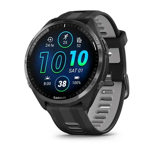 Смарт-часы Garmin Forerunner 965 черный корпус с серым титановым безелем