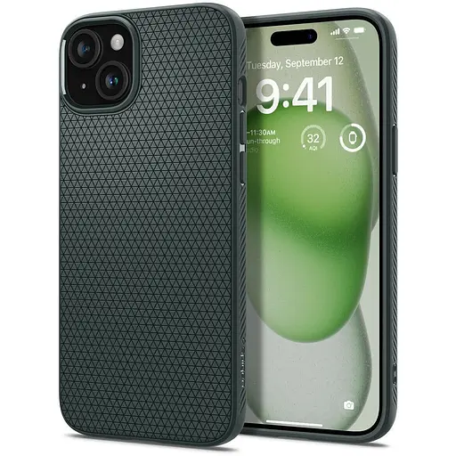 Оригинальный противоударный чехол Spigen Liquid Air Armor для iPhone 15 Plus/14 Plus Abyss Green ACS06652