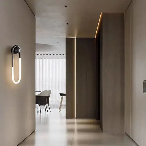 Настінний чорний світильник GABI WALL 50х14 см Line F Арт. W077-150*500 BK - фото 7