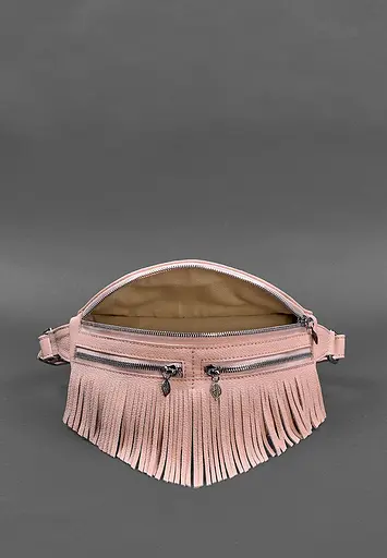 Шкіряна жіноча сумка на пояс Spirit рожева - фото 6