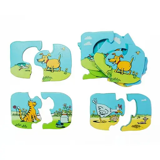 Пазлы для малышей Песик, котик, курочка 960247 (190001-UA) 18 элементов - фото 2