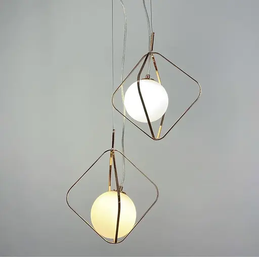 Мініатюрні підвісні світильники в корпусі кольору рожеве золото | Арт. AA 407 | Line F - фото 6