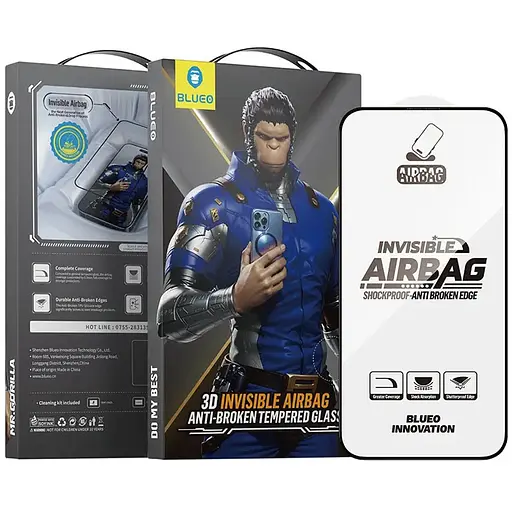 Захисне 3D скло Blueo Invisible Airbag Anti-broken для Apple iPhone 15 Pro Max 6.7 Чорний - фото 7