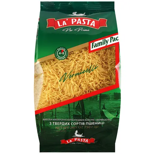 Макаронні вироби La Pasta Per Primi Вермішель 750 г - фото 1