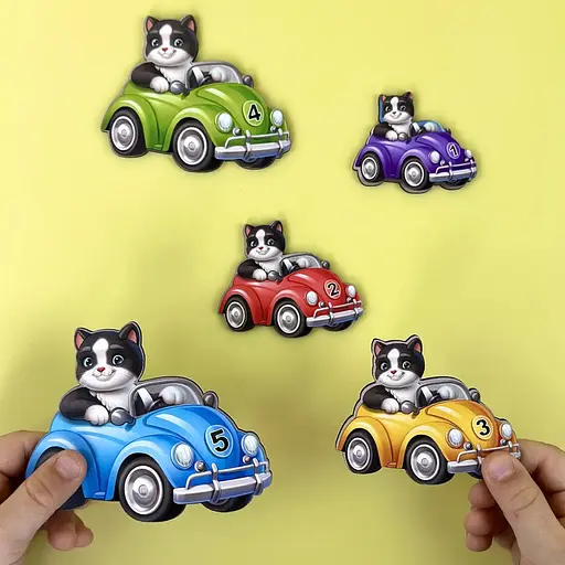 Дерев'яний дитячий сортер "Гонщики більше - менше" (ПСД298) PSD298 - фото 3