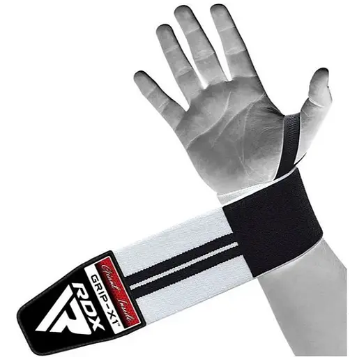 Бинти для зап'ясть (кистьові бинти) RDX W2 Gym Wrist Wraps BLACK/WHITE PLUS (WAH-W3W+) - фото 1