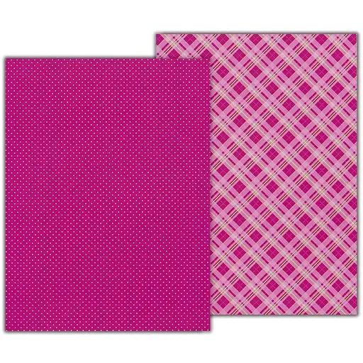 Папір з малюнком "Клітинка" А4(21х29,7см) двосторонній Рожевий 300г/м2 Heyda