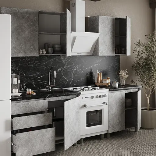 Кухня модульная MebelStar Нео 2 м Бетон (MBS-4210) - фото 3