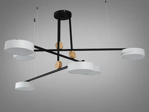 Сучасна світлодіодна люстра в дитячу, 72 Вт, чорний+білий - фото 2