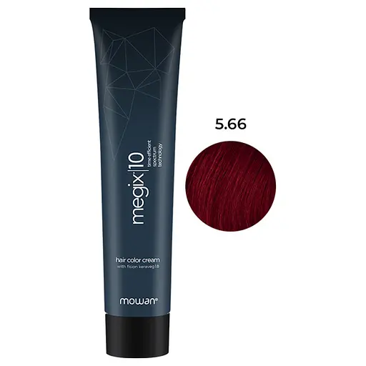 Фарба для волосся з низьким вмістом аміаку Megix10 Mowan 5.66 світло-червоний коричневий 100 мл - фото 1