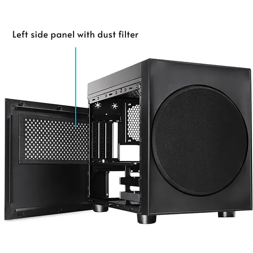 Корпус Chieftec THE CUBE CI-03B-OP, без БЖ, fan 20cm, mATX, Black - фото 14