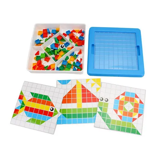 Дитячий розвиваючий набір "Мозаїка" ТехноК 2215TXK 125 фішок, 6 шаблонів - фото 5