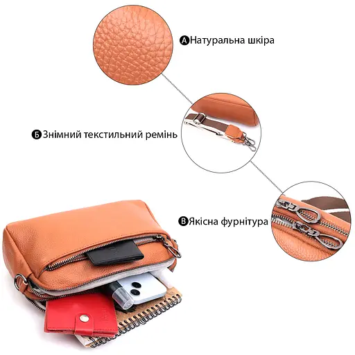 Кожаная женская сумка Vintage 25х14.5х8 см sum0026553 - фото 4