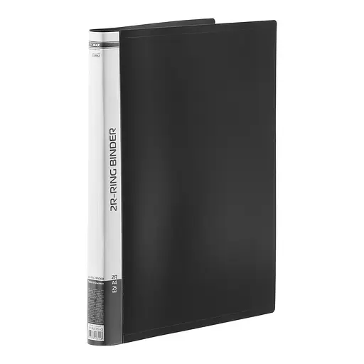 Папка пластиковая с 2-мя кольцами, А4 (25 мм), Jobmax, черный