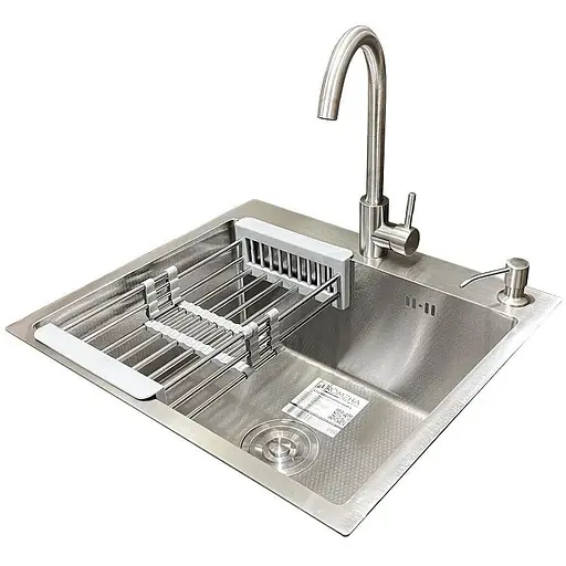 Комплект мийка + змішувач Romzha Arta Carbon U-490 (A) - фото 1