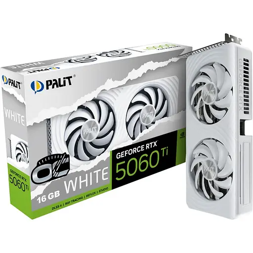 Видеокарта Palit GeForce RTX 5060 Ti 16GB White OC (NE7506TU19T1-GB2061M) UA [154535] - фото 1