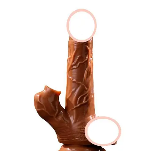 Реалистичный вибратор с подогревом для женщин силиконовый 18 см USB коричневый - фото 1