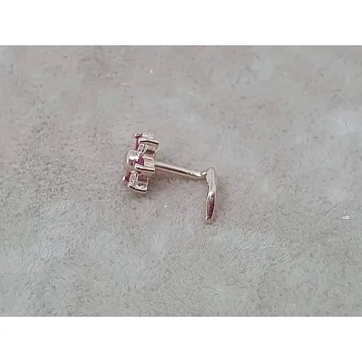 Золотая серьга-пирсинг в нос Dear с фианитами. 1040.5 - фото 3