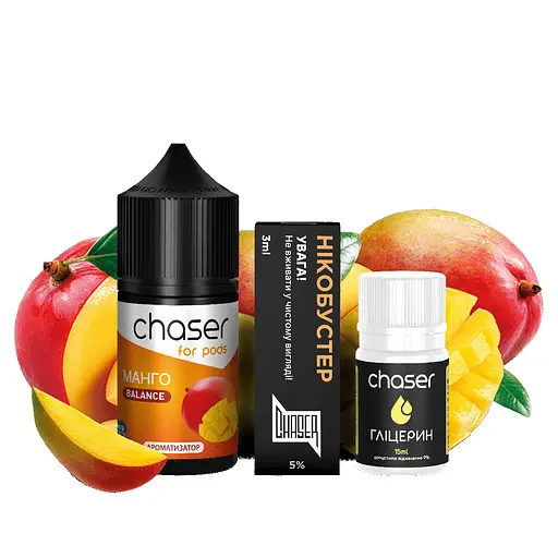 Набор компонентов для самозамеса солевой заправки CHASER For Pods BALANCE NEW 30 мл Манго, 0-50 мг (15624)