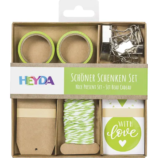 Набір матеріалів для оформлення подарунків Зелений 15х15х2см Heyda