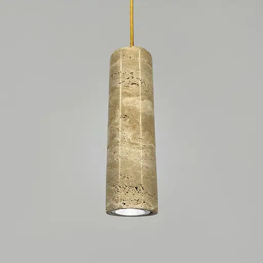 Світильник із підвісним циліндричним травертиновим корпусом Ø6.5х23 см Line F ST004-65 x 230 - фото 4