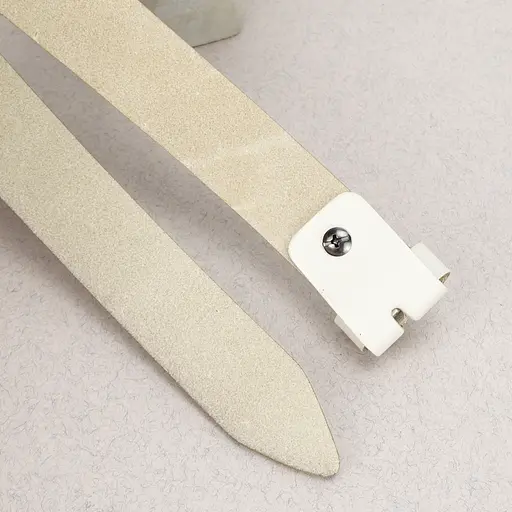 Ремень женский кожаный-узел без пряжки молочный SF-258 milk (130 см) - фото 4