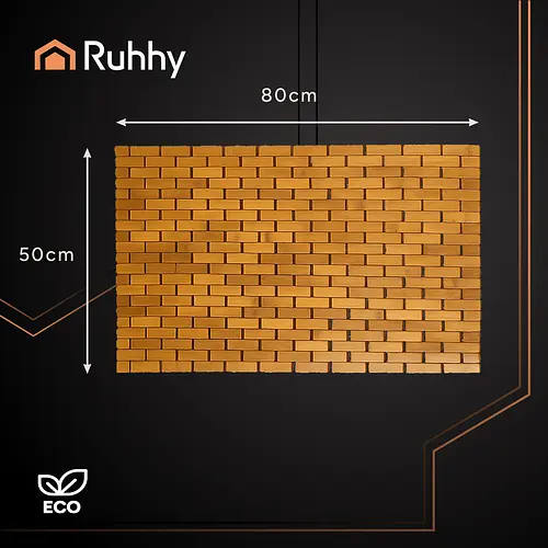 Бамбуковый коврик для ванной комнаты RUHHY 26048 80×50 см натуральная подстилка с антискользящим покрытием - фото 10