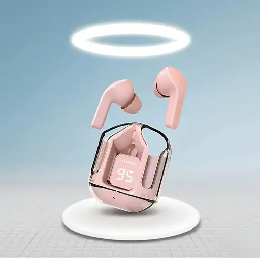 Беспроводные Bluetooth-наушники T2 TWS с цифровым дисплеем и Hi-Fi звуком розовый - фото 8