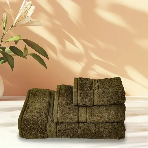 Рушник 70 х 140 см 100 % бавовна Хакі Versailles VS-T19-7014 (146756) - фото 2