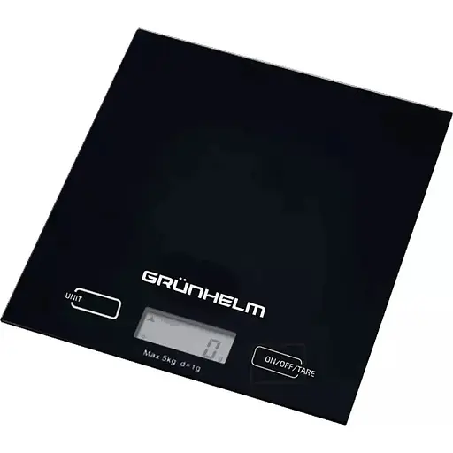Кухонные настольные электронные весы Grunhelm KES-01B с сенсорным управлением до 5кг LCD-дисплей Черный - фото 1