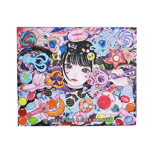 Дитяча палетка тіней для повік Igoodco IG2943, 12 кольорів, з аплікатором - фото 1
