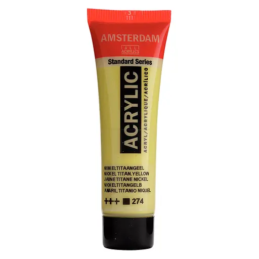 Краска акриловая Amsterdam 274, Никелево-титановый желтый 20 мл