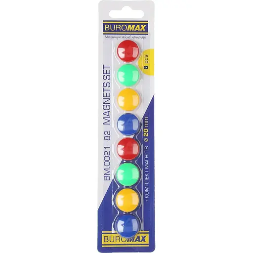 Комплект магнитов Buromax 20 мм х 8 шт.