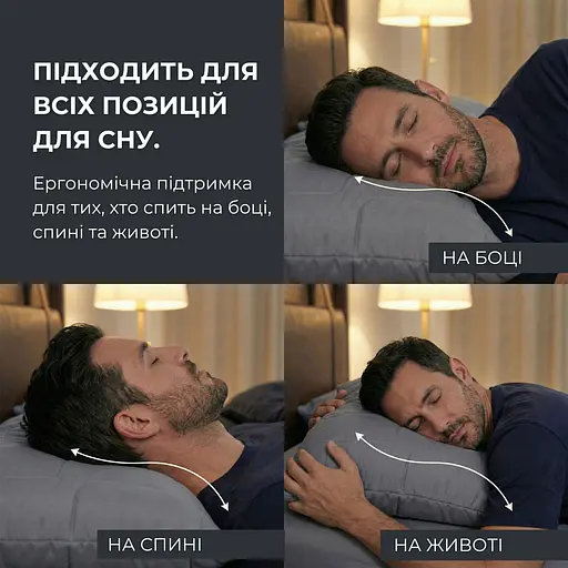 Набор подушек Ideia ManMaker гипоаллергенная с молнией 2 шт. 50х70 см серый (8-36309) - фото 5