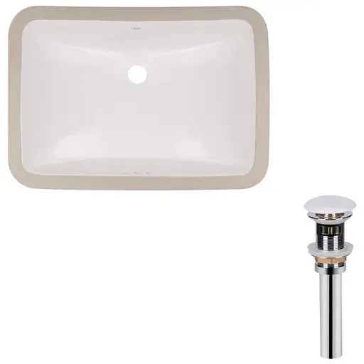 Умивальник Qtap Stork врізний прямокутний 530x370x200 мм White + донний клапан PU02O, Білий - фото 1