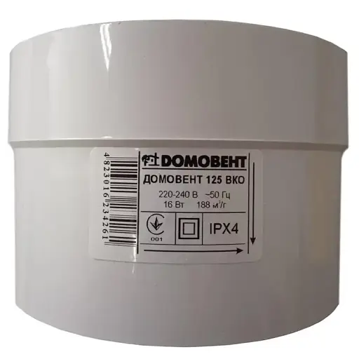 Бытовой канальный вентилятор Домовент 100 ВКО белого цвета - фото 4