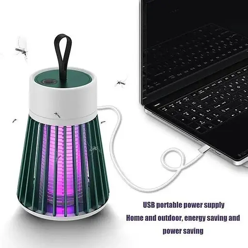 Лампа от комаров Electric shock BG-002 уничтожитель насекомых с аккумулятором 20-50 м² 12 часов работы зеленая - фото 3