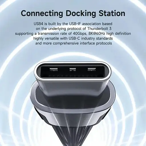 Кабель для передавання даних Hagibis USB4 Data Cable 40Gbps USB C to Type C 13 см (UCD4) - фото 6