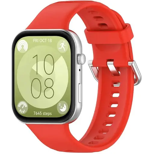 Ремінець DK для Huawei Watch Fit 3 Silicone Sport Classic (017792) (red) - фото 2