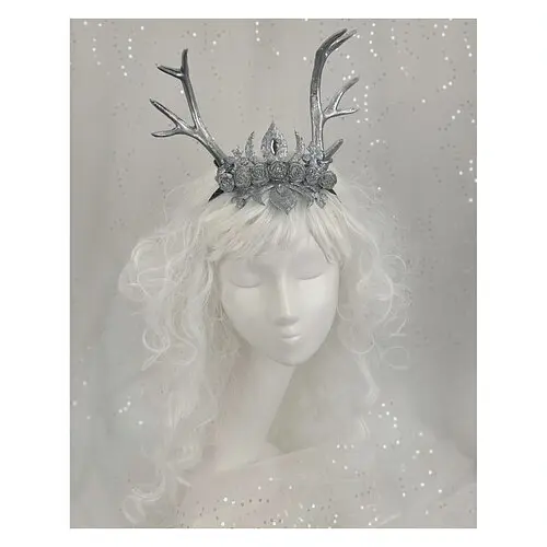 Рога Серебристый олень на обруче - фото 1