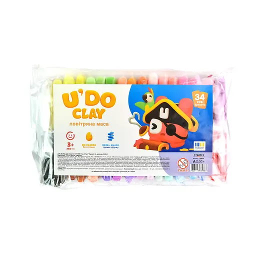 Набір для творчості з повітряною масою U’DO Clay, 30854, 34 кольори, Strateg