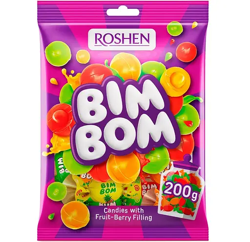 Уцінка. Цукерки карамельні Roshen Bim Bom, 200 г (664292) 