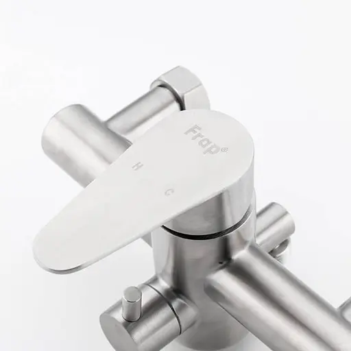 F2248 Змішувач для ванни нержавіюча сталь довгий гусак картридж Ø35 Frap Хром матовый - фото 5