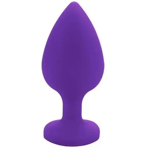 Силіконова анальна пробка з кристалом SKN-KSIL-08M (розмір M), Фіолетовий - фото 2