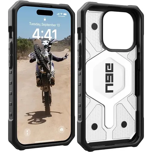 Оригінальний протиударний чохол UAG Pathfinder MagSafe для iPhone 15 Pro Max (6.7") Clear Ice (114301114343) - фото 2